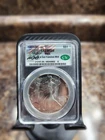 1987 $1 Silver Eagle CACG MS69 Silver Eagle Label signed by Ron Drzewucki