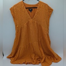 Maeve Anthropologie Tiered Babydoll Dress XS Burnt Orange Boho Vacation Summer