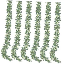  Artificial Eucalyptus Garland Eucalyptus Leaves Vines Greenery Garland 6 Pack