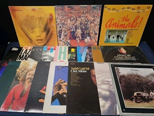 20 VINYL RECORD LOT ROLLING STONES + AMERICA + ANIMALS + JOHNNY CASH