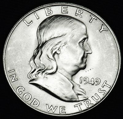 1949-d Franklin Half 100% Full Bell Lines BU (Inventory A)