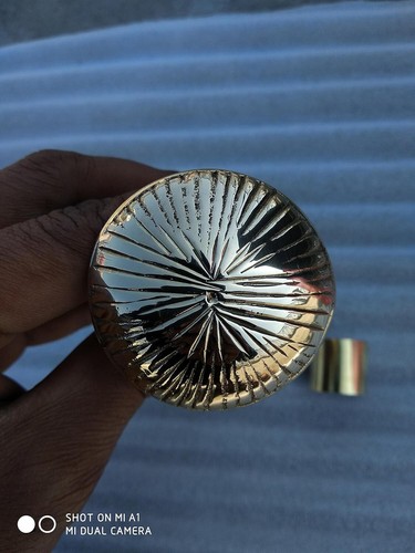 Manopola lunga incisa ottone finitura argento design manico vittoriano per canna da passeggio - Foto 3 di 5