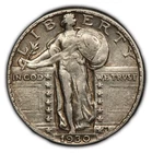 1930 25c Standing Liberty Silver Quarter - Luster - AU - SKU-B3441