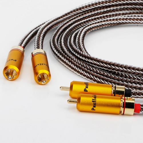 Coppia Hi-end 16 Core OCC Placcato Argento RCA Cavo Audio Interconnessione Segnale Fili - Foto 5 di 8