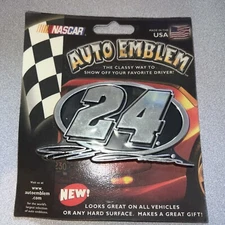Jeff Gordon Auto Car Emblem #24 NASCAR Metallic Silver USA ProMark 2002