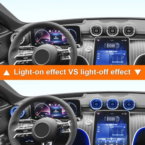 64 Colors Front Rear Air AC Vent LED Ambient Light 7PCS For Mercedes Benz C W206 - Foto 9 di 15