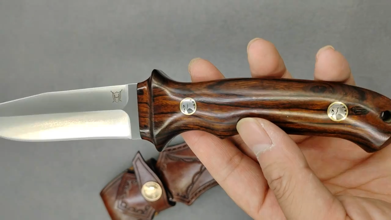 HIGH HARDNESS F TANG BOWIE KNIFE FIXED BLADE TACTICAL DESERT IRONWOOD