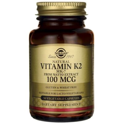 Solgar Naturally Sourced Vitamin K2 Mk-7 from Natto Extract 100 mcg 50 Veg Caps