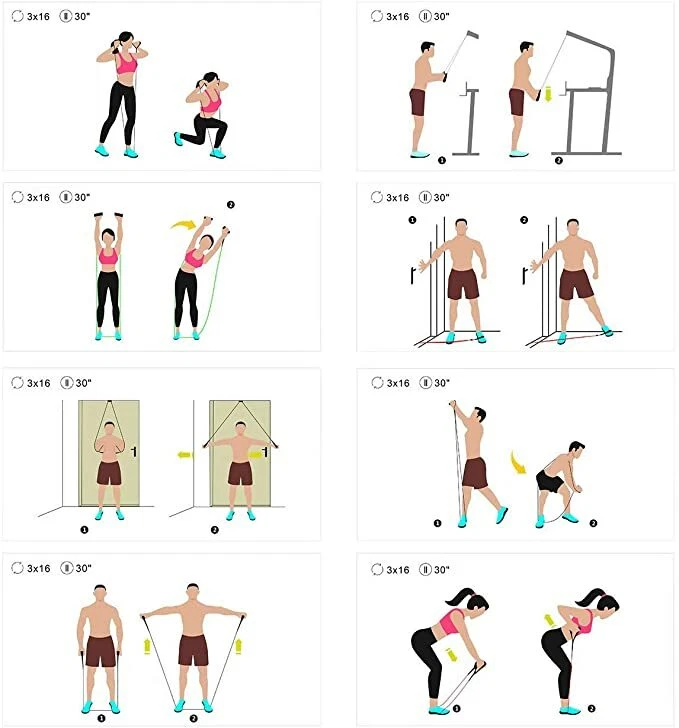 13Pcs Safe and Unbreakable Resistance Bands Set