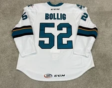 San Jose Barracuda Game Worn Used AHL MIC CCM Jersey Enforcer Brandon Bollig 58