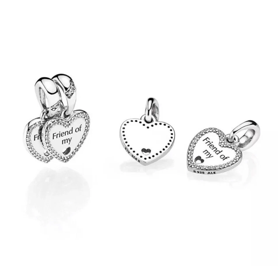 NEW Authentic Pandora 792147CZ Hearts of Friendship Dangle Pendant
