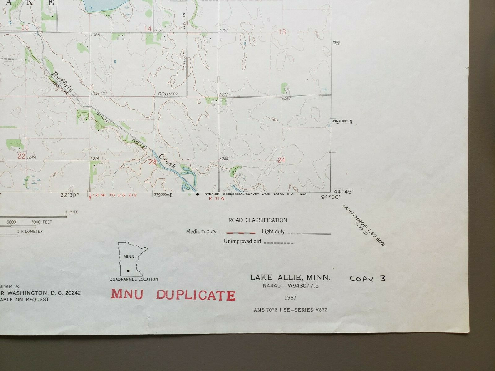 Lake Allie, Minnesota Original Vintage 1967 USGS Topo Map 27" x 22" eBay