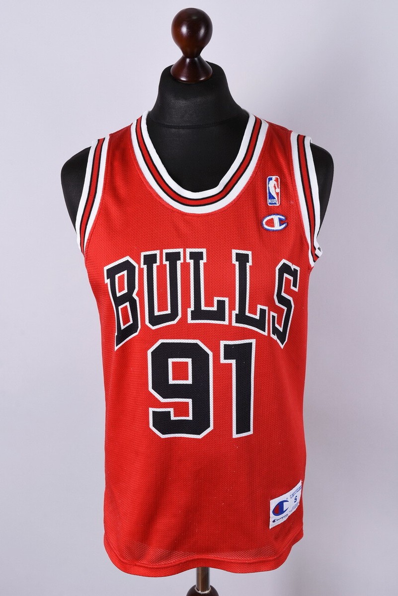 Champion Chicago Bulls Rodman 90's Vintage Jersey T-Shirt