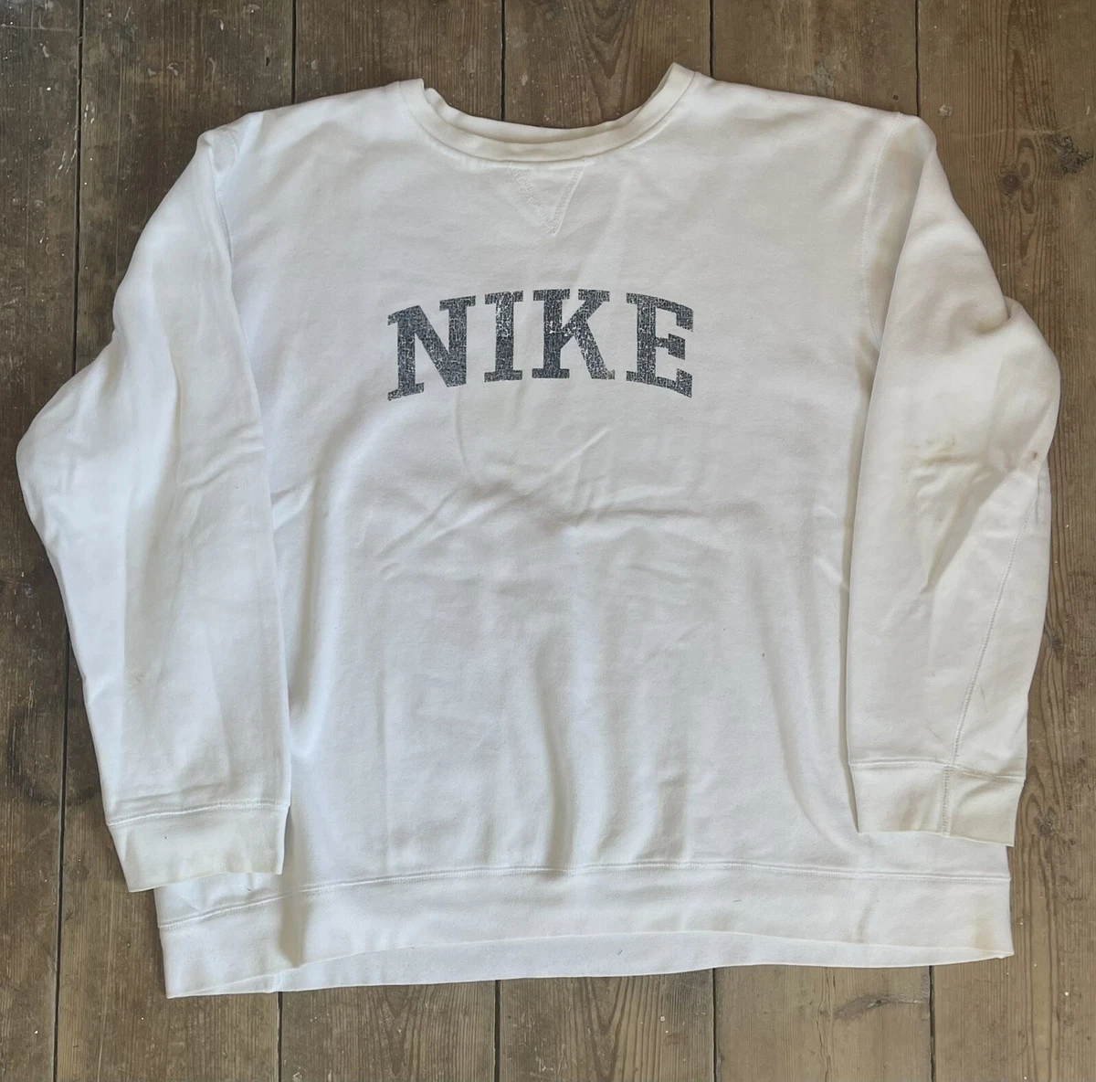 Vintage Nike Sweatshirt - White/Cream | eBay