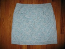 Vineyard Vines Women's sz 8 Lined Blue shells starfish cotton spandex skirt EUC