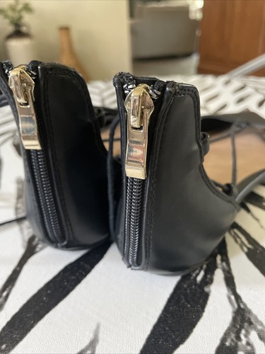 Women's Size 7.5 Black Flat Vegan Leather Sandals Call It Spring Foam Pointed (8 - Picture 3 of 3