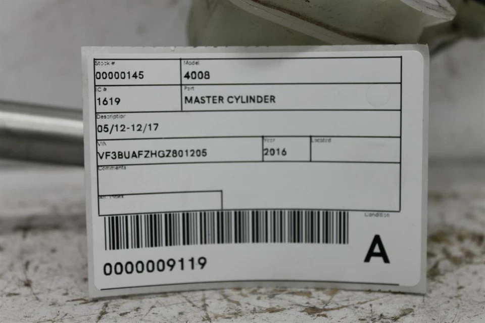 PEUGEOT 4008 05/2012-12/2017 MASTER CYLINDER - image 2 of 4