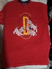 Vtg 90  s Disney 101 Dalmatians Red Single Stitch Tee Shirt Size L