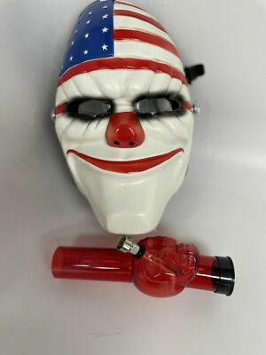 Premium Hookah Gas Mask with Bong - USA   American  Flag Face Quality Mask