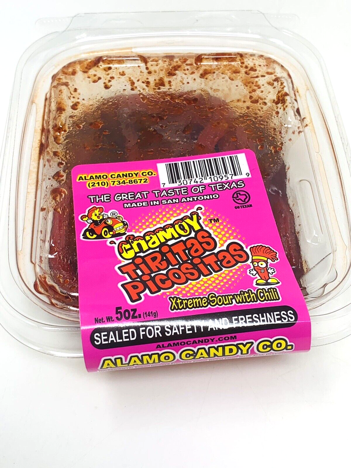 Alamo Candy Chamoy Tiritas Picositas Straws 5 oz Sour With Chili