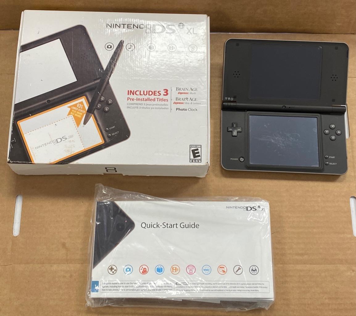 ON  AUCTION!! Midnight Blue Dsi XL Console With 3 Games - video gaming  - by owner - electronics media sale 