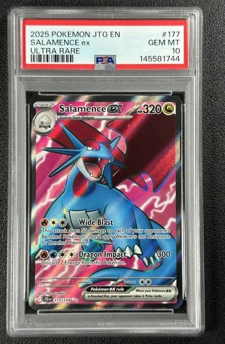 SALAMENCE EX PSA 10 2025 POKEMON JOURNEY TOGETHER #177/159 JTG EN ULTRA RARE 744