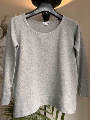 James Perse Longsleeve Shirt Pullover Gr. 1 (D 36) Grau Melange 100% BW 1A Zusta