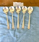 5 - 1935 International Rogers CHATHAM Silverplate Gumbo Soup Spoons VGUC No Mono