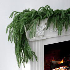 Artificial 6Ft Norfolk Pine Garlands, Christmas Winter Pine Garland, Real Touch