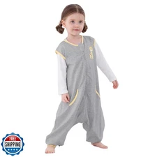 HOMEAL Baby Sleep Sacks, Toddler Wearable Blanket with Feet, Grey, Sleeveless