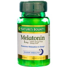 Nature's Bounty Sleep Health Melatonin Tablets, 1 mg, 180 Ct