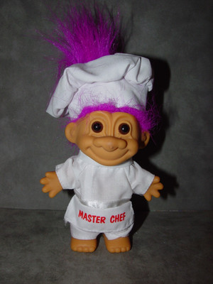 Troll Doll 4 1/2'' Russ Master Chef Purple Hair