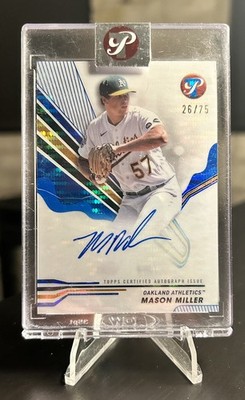 2024 Topps Pristine Blue Pulsar Refractor 26/75 Mason Miller #PA-MM Auto