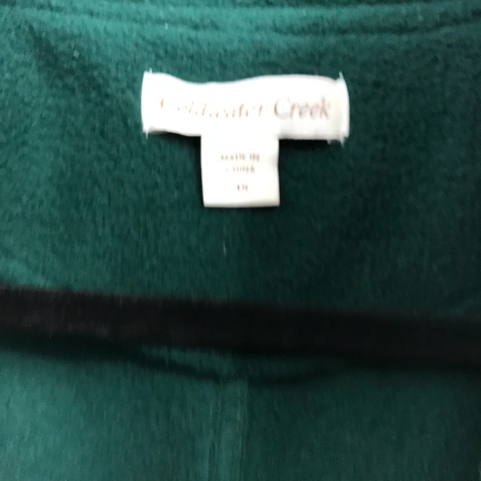 Coldwater Creek Top Mujer 3X Verde Polar Abotonado Chaqueta Manga Larga Bolsillos Foto 2 de 4