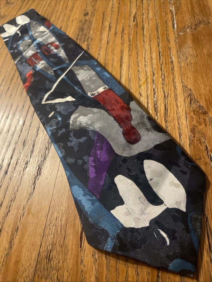 Corbata abstracta vintage usada en excelente estado Elements para hombre hecha en EE. UU. Foto 2 de 4