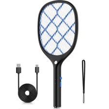 YISSVIC Electric Fly Swatter Bug Zapper Racket 4000V Rechargeable Mosquito Ki...