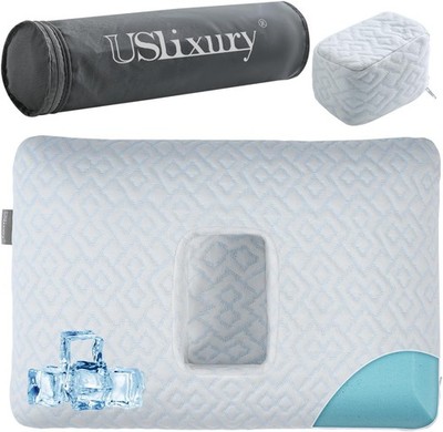 USlixury Ear Piercing Pillow with Foam Plug - Ear Pillow with Off Center and 4.7
