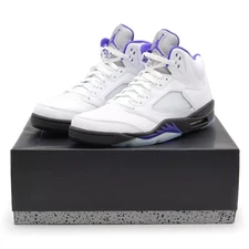 🔥 Jordan 5 Retro Dark Concord Purple White Black OG Men’s Streetwear Kicks