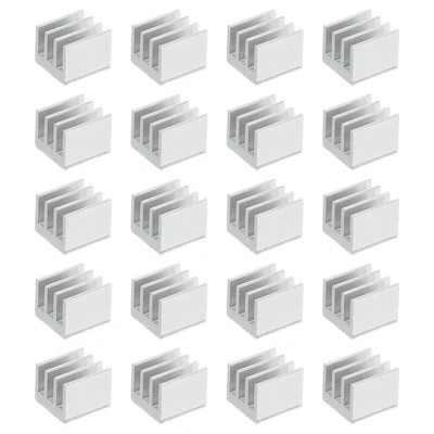 20 Stück Alu-Kühlkörper 7x7x6mm mit therm. blauem Aufkleber weiß - Bild 1 von 4
