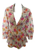 NWT RARE For Love Lemons Floral Blazer Shorts Set Sz S Yellow Pink