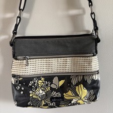 SAKROOTS Artist Circle Basic 3 Zip Crossbody/Shoulder Bag Slate Coated Canvas