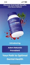 Adem Naturals ProvaDent Oral Health Fresh Breath 9/26 NEW Chewable tablets