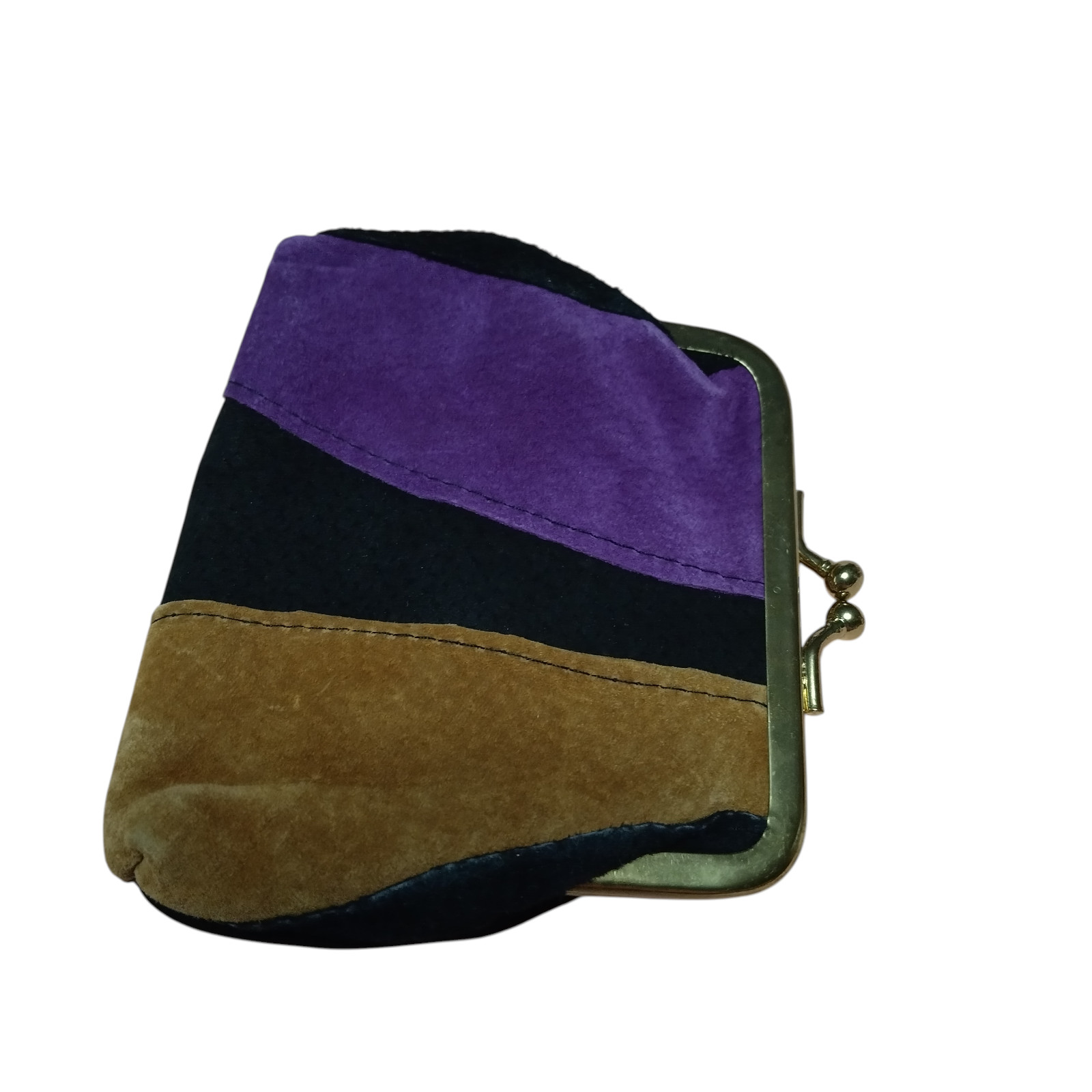 Vintage Patchwork Suede Double Sided Coin Purse B… - image 2