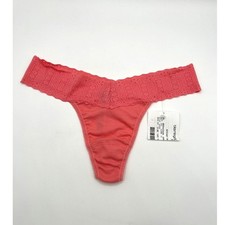HANKY PANKY ONE SIZE FITS ALL SUPIMA COTTON ECO RIB LOW RISE THONG CORAL PINK