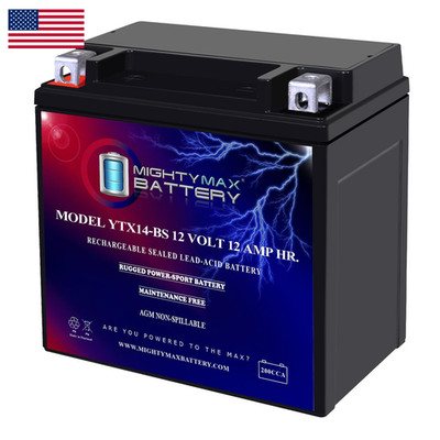 Mighty Max Battery Ytx14-Bs - 12 Volt 12 Ah 200 Cca Rechargeable Maintenance