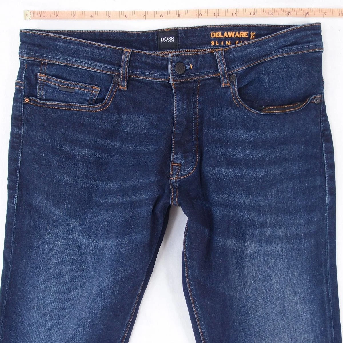 Jeans orange HUGO BOSS pour homme, taille 34