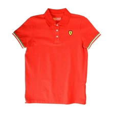 Scuderia Ferrari Boy "Tricolor Flag Piquet" Red Polo Shirt 7/8 Years