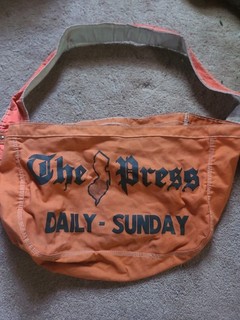 Vintage Newspaper News Carrier Newsie Paperboy Canvas BAG THE New JERSEY PRESS