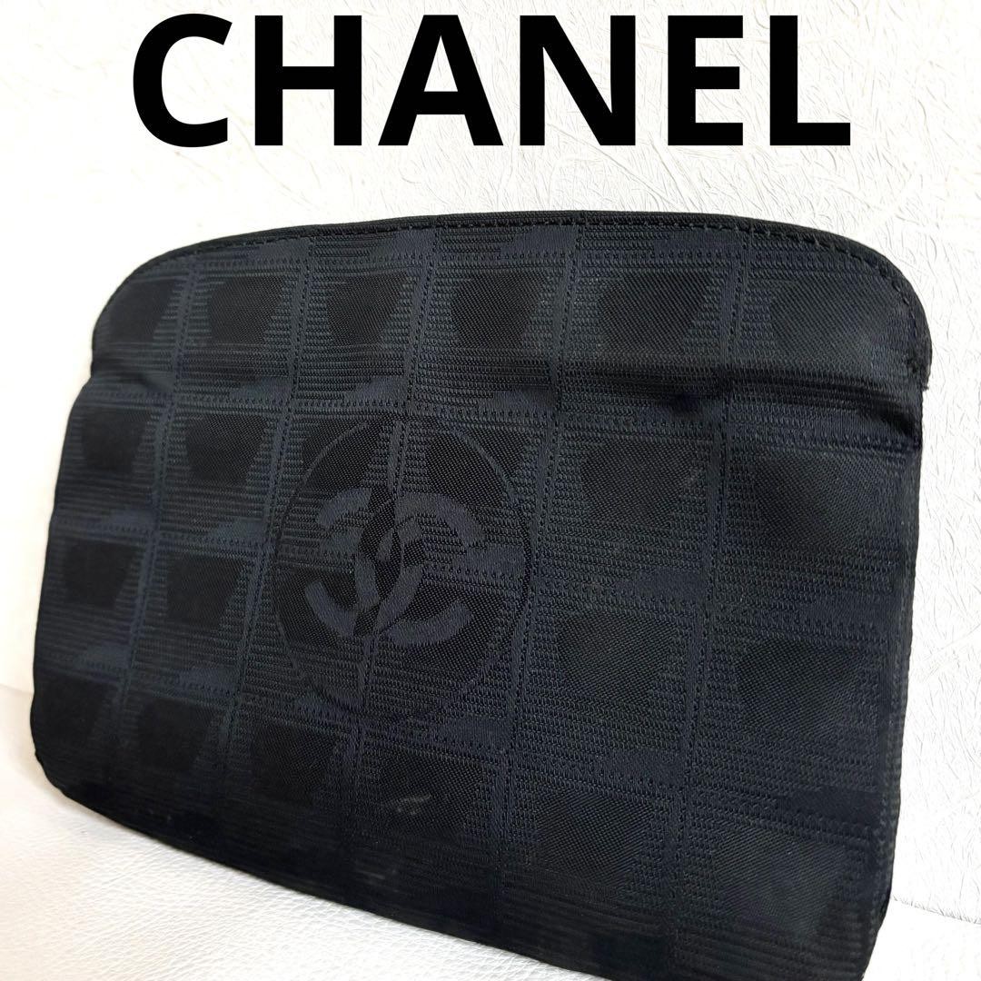 CHANEL Travel Line Nylon Pouch Small Coco Mark Item Holder