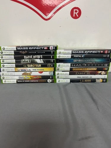 Pre-owned Lot of 17 Xbox 360 Video Games, Call of Duty Black Ops, Halo Reach